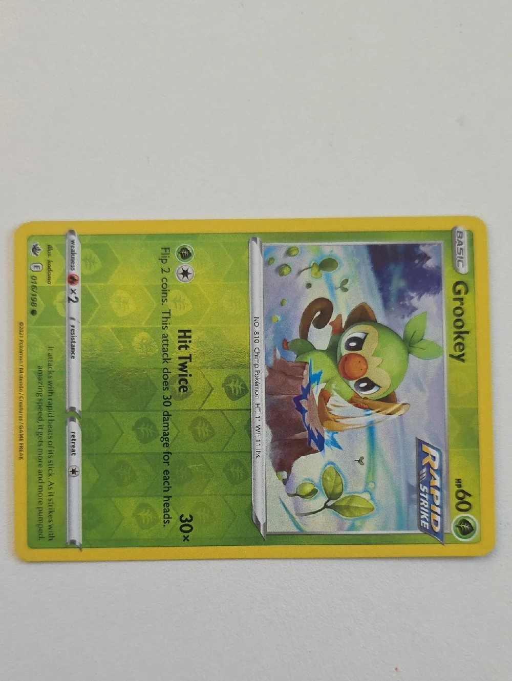 Pokemon Grookey, Thwacky, Turtwig, Rillaboom, And Grotle Card